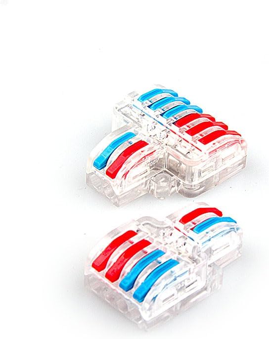 TSPL-42/62 Fast Wire Connectors Wiring Cable Wiring Connection Lighting Push-in Terminal Block LED 2 in 4/6 (SPL-62-T,50Pcs)