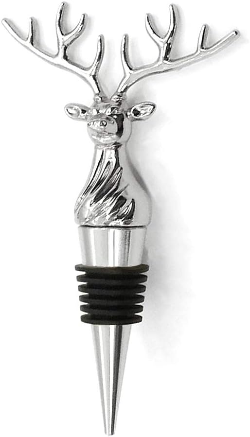 Stag Head Bottle Stopper - Reusable Stopper Saver for Bottles, Novelty Cork Stopper Keeper for Sealing Opened Wine or Champagne