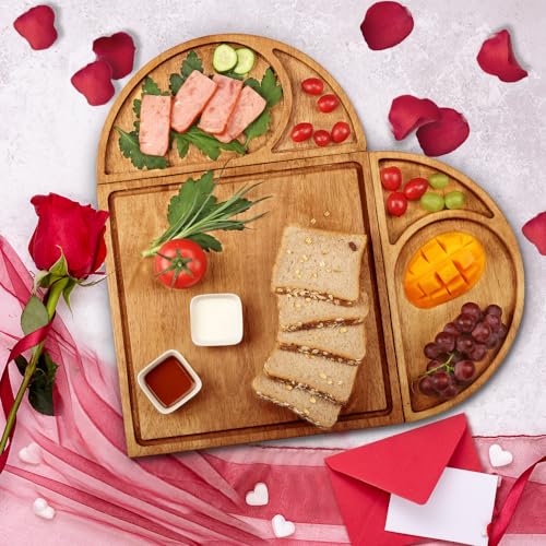 Jiulory Premium Solid Wood Charcuterie Board Gift Set - Extra Large Magnetic Cheese Board Wooden Tray Serving Platter Housewarming, Christmas, and Valentine's Gifts