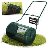 STREND PRO Garden Kompoststreuer 75L — Rasenstreuer 60 cm aus Stahl, Gartenstreuer für Kompost, Dünger, Torfmoos, Sand, Saatgutstreuer mit Seitenverschluss, Düngerstreuer Rasen, Streuwalze Garten