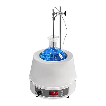 LAB FISH Laboratory Heating Mantle 500ml Thermocouple Magnetic Stirring Mixer,Lab Thermostatic Heater with Temperature Control Probe,Digital Display Timing Function,250W