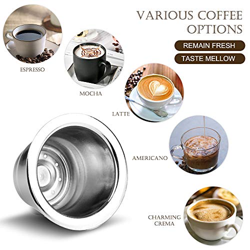 Anself Cápsulas de café reutilizáveis em aço inoxidável Filtro de xícara para cápsulas de café reuti