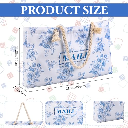 Whaline Set 3 Bolsas para Mahjong Azul Blanco miniatura 2