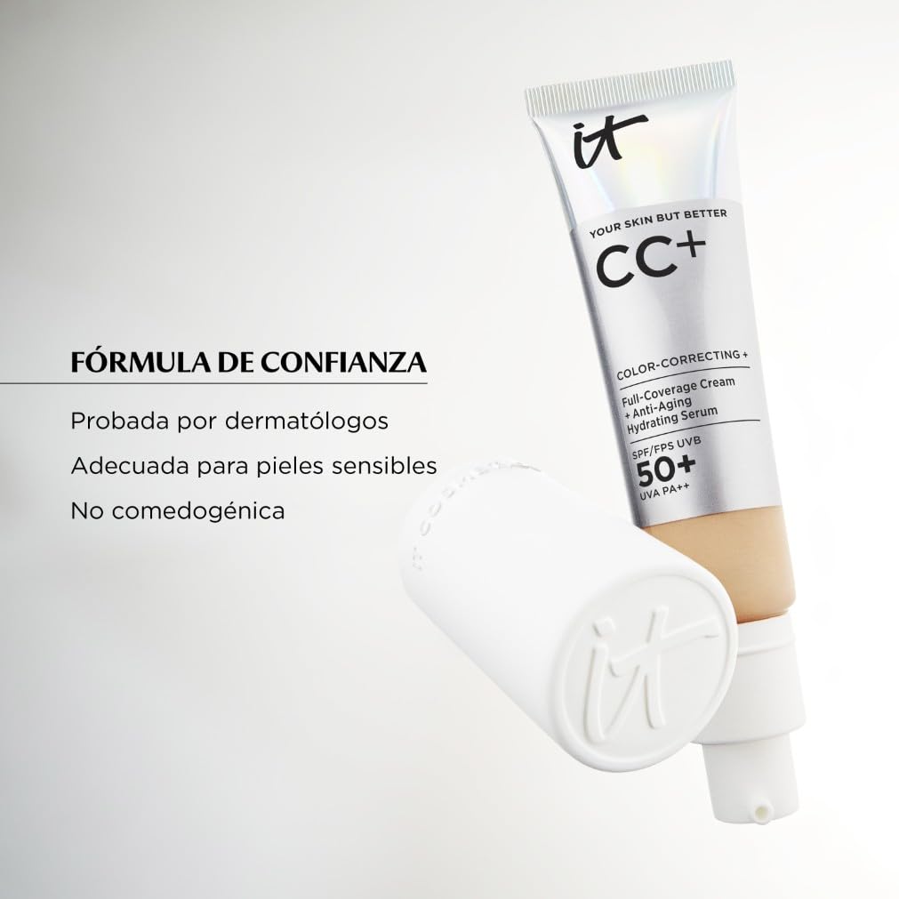 IT Cosmetics, Base de Maquillaje, Tratamiento Antiedad e Hidratante con SPF50+, Cobertura Total, Acabado Natural, 12 Tonos Disponibles, Medium, YSBB CC+, 12ml — view 12
