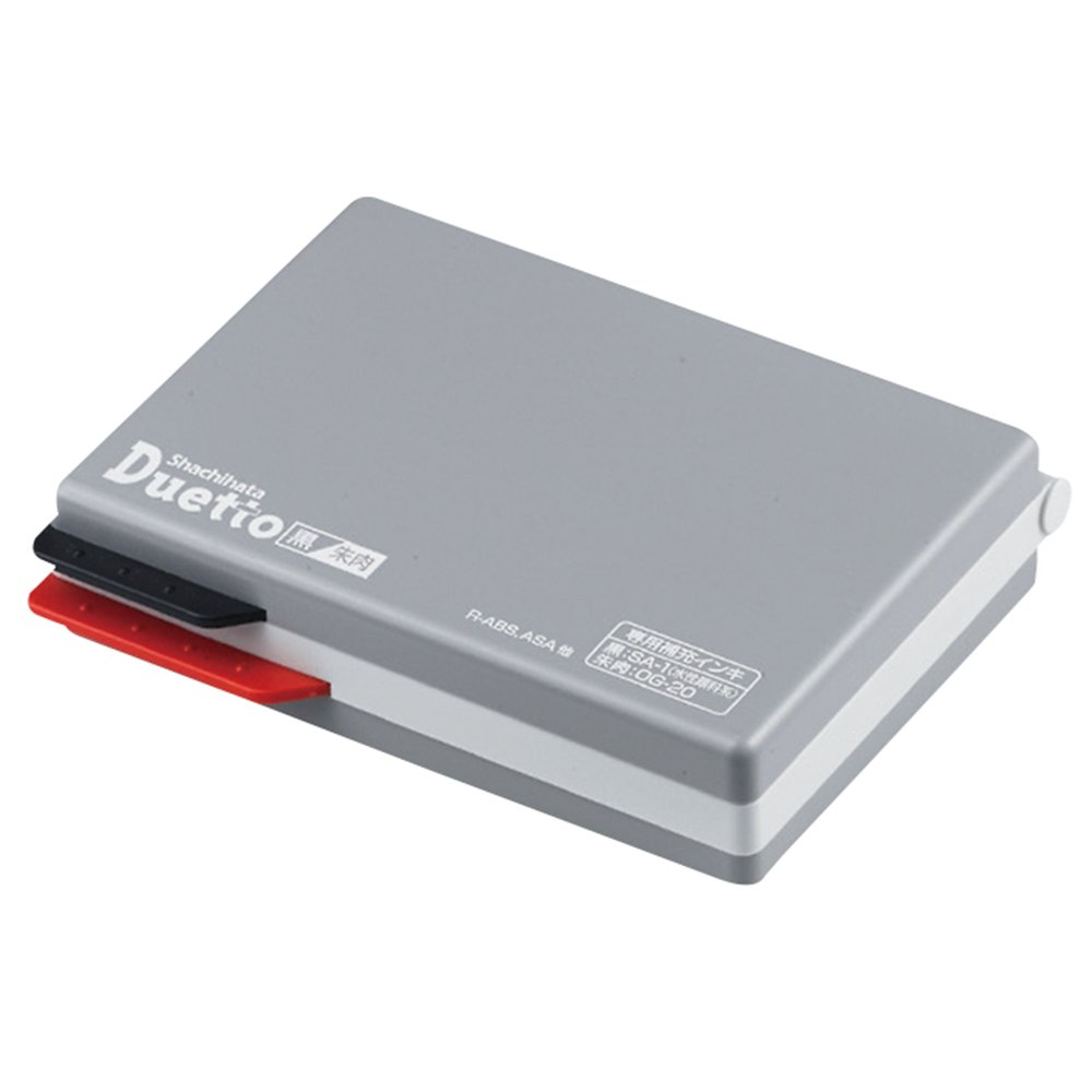 Shachihata Duet Dual-Color Stamp Pad Black/Red