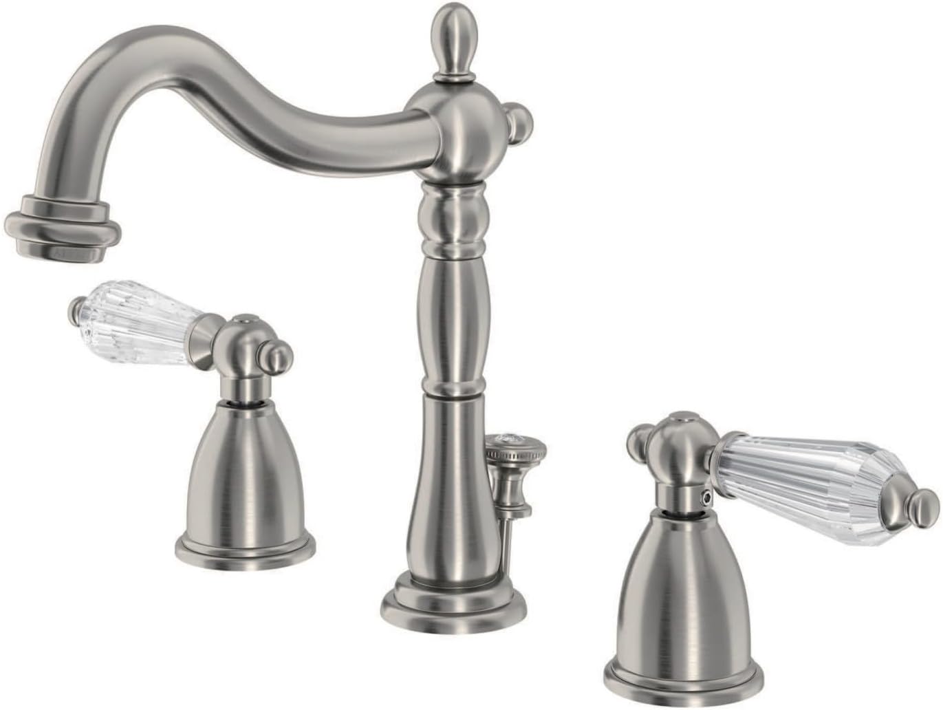 Kingston Brass KB1978WLL Widespread Lavatory Faucet with Retail Pop-Up, 6-1/2" in Spout Reach, Brushed Nickel