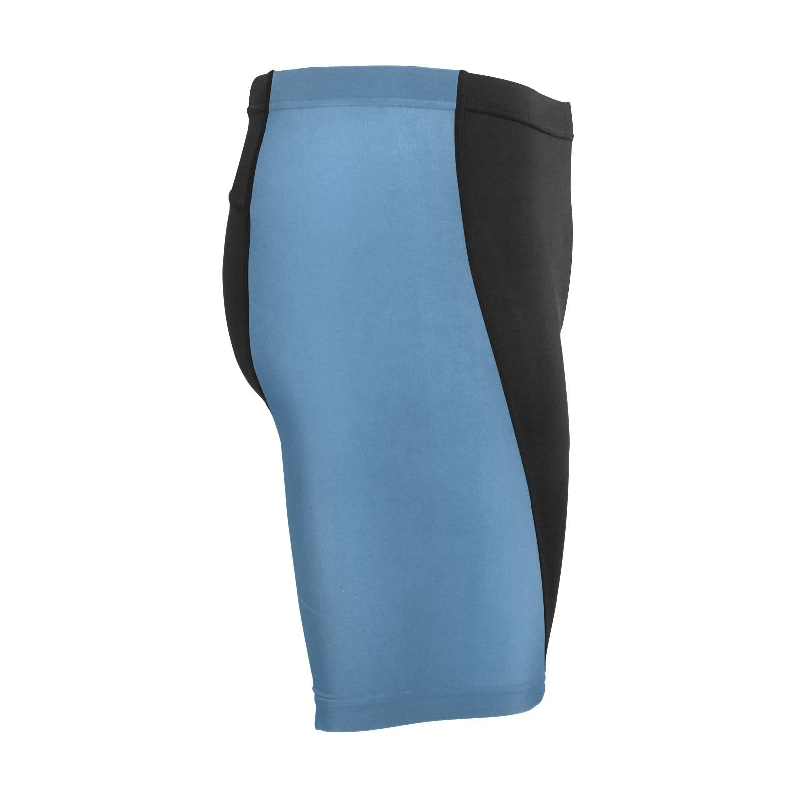 GuoChe Compressed Shorts, Men's Polyester Running Shorts, Exercise and Sports Steel Blue