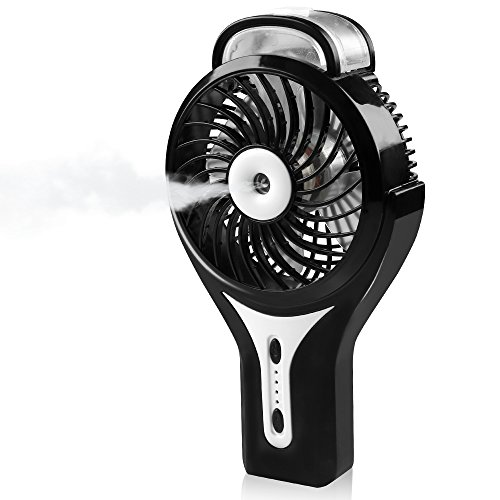 D-FantiX Handheld Fan Battery Operated Portable Water Misting Fan Personal Mist Fan for Travel, Home and Outdoor (Black)