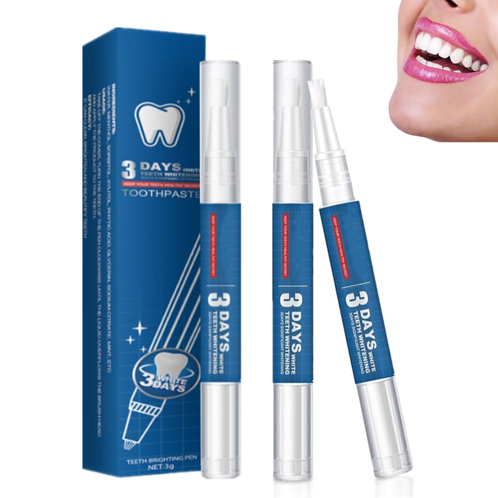 3 pcs GlowBrite Teeth Whitening Pen,Teeth Whitening Essence Pen, Teeth Whitening Gel,3 Days White Teeth Whitening,Removes Tooth Stains,Fresh Breath
