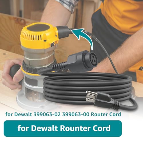 Replacement for Dewalt 399063-02 399063-00 Router Cord Compatible with DeWalt DW616 DW616D DW616K DW618 DW618B3 etc.