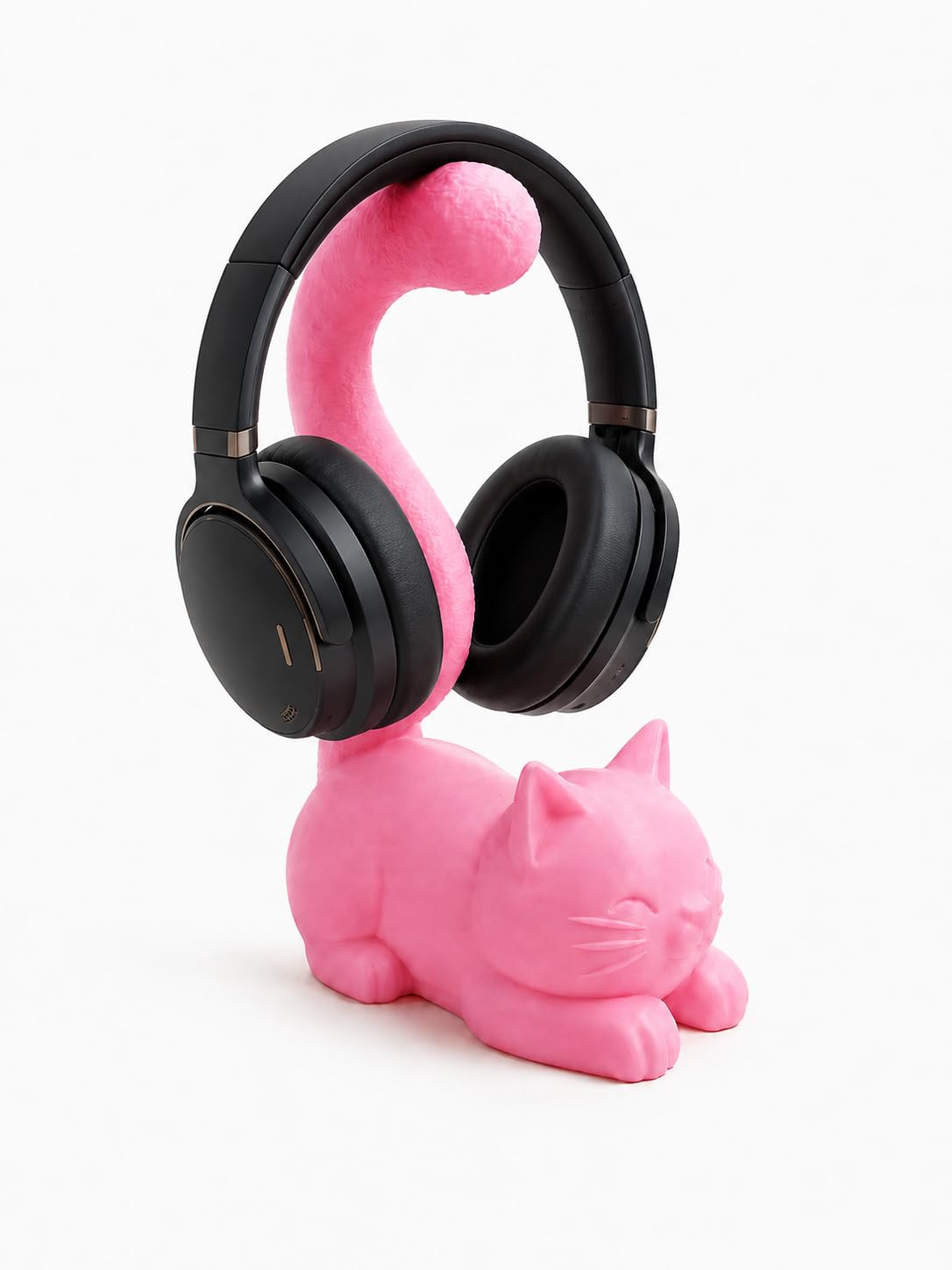 Cute Cat Headphone Stand | 3D Printed Cat | Cat Organizer for Headphones, Necklaces, Bangles | Aesthetic Desk Organizer Gift (Pink)-image-16