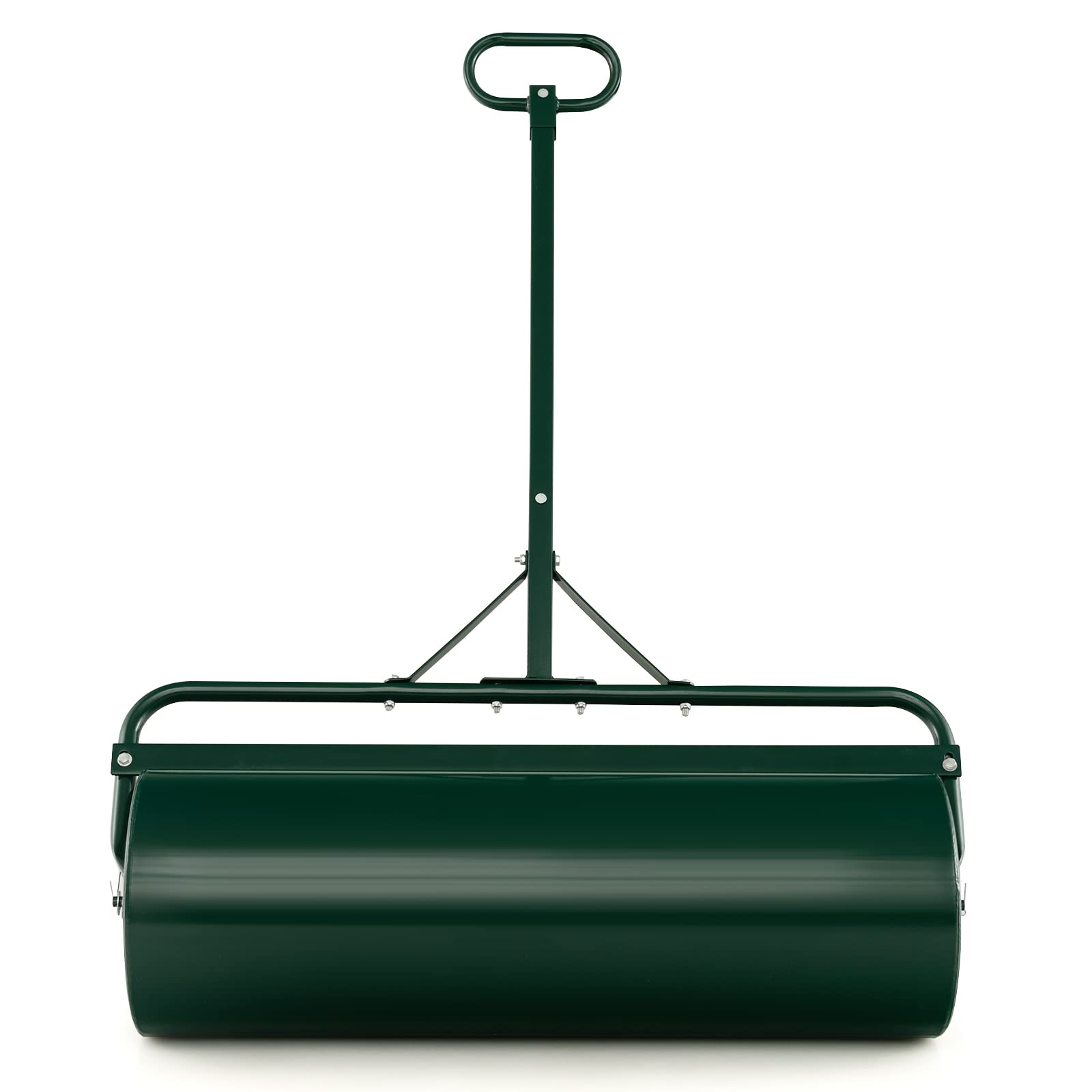 Lawn Roller, Manual & Tow-Behind Steel Sod Roller w/Push Pull Handle, Lawn Rollers Tow Behind Water Filled, 30 Gallons/113 L