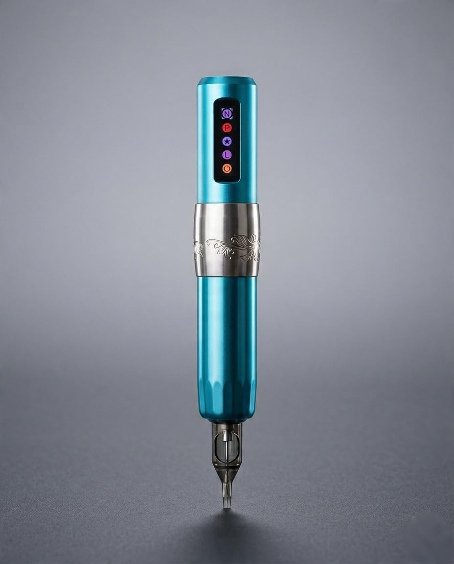 Mumbai Tattoo Blue Wireless Tattoo Pen Machine with Dual 1000mAh Battery, LED Display, 3.5mm Stroke, Rechargeable Rotary Tattoo Machine-picture-13