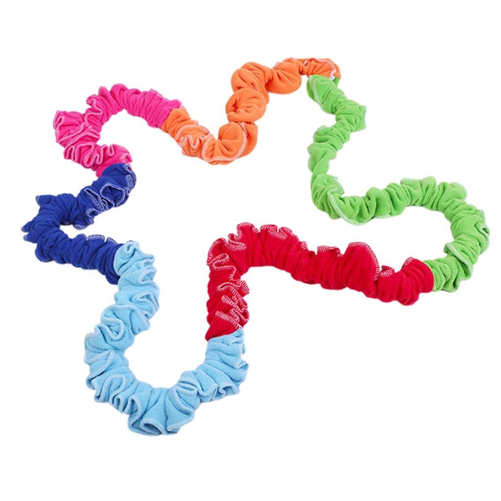 Cooperative Band Elastico Tubo Doppio in Lattice Rivestito in Velluto Anello per Movimento Creativo attività di Gruppo Gioco Cooperativo Adatto a