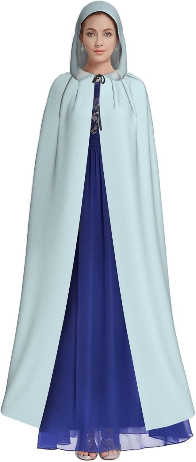 Aqua Patterned hooded cape, robe Cosplay costume for men and women, Halloween adult role play costume