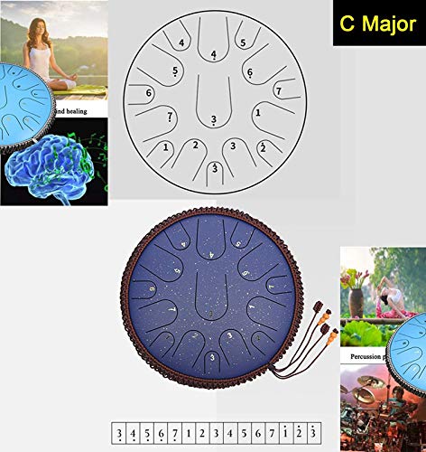 HEcSHENG 15 Notes Tambour De Langue en Acier 14 Pouces Tambour Harmonique Handpan Tambour De Réservoir Harmonique… - Les Beatles, Paul McCartney, John Lennon, RIngo Starr, George Harrison HEcSHENG 15 Notes Tambour De Langue en Acier 14 Pouces Tambour Harmonique Handpan Tambour De Réservoir Harmonique… – Image 5