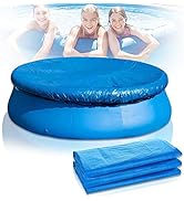 Swimming Pool Cover, 8FT Paddling Pool Cover Round Solar Pool Cover Rainproof Dustproof Pool Cove...