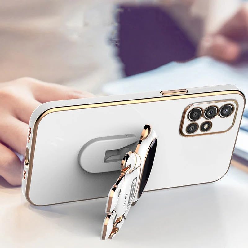 Image of for Samsung Galaxy A51 Case Cute 3D Astronaut Stand Design Camera Protection Shockproof Soft Back Cover (for Samsung Galaxy A51, White)