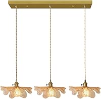 Vista 32 de Candelabro de Cristal para Comedor Candelabro Vintage Iluminación de 3 Luces Soplado a Mano Dorado Lámpara Colgante Moderna de Mediados de Siglo