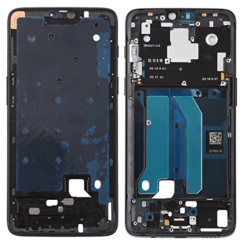 Châssis intermédiaire pour OnePlus 6 noir givré avec boîtier latéral de rechange