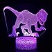 Produktbild Ray-Velocity 3D Dinosaurier Illusion Lampe Nachtlicht optische Täuschung Lampe Schreibtischlampe Tischlampe 7 Farben für Schlafzimmer Kinder Weihnachts Valentine Geburtstag geschenk (A7)