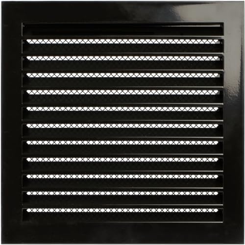 Image of Repa Market 12 x 12 Inch (Duct Opening Size) Black Galvanized Steel Gable Vent - Shed Vents with Screen - Square Wall Vent - Outside Vent Covers for House - Ceiling Air Vent Covers - Return Air Vent