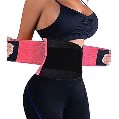 VENUZOR Waist Trainer Belt for Women - Waist Cincher Trimmer - Slimming Body Shaper Belt - Sport Girdle Belt (UP Graded) - pink - XL Cover