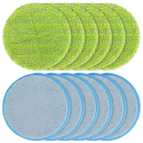 6.3 Inch Electric Mop Pads Replacement: Floor Cleaning Pads Compatible with Floor Police Mop GOBOT Electric Mop, Microfiber Floor Cleaning Pads,Round Spin Pads (12 Packs)