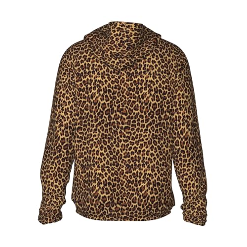 Men's Sun Hoodie Fishing Sun Shirts Leopard Patterned Wallpaper Print Uv Hoodie Jacket3