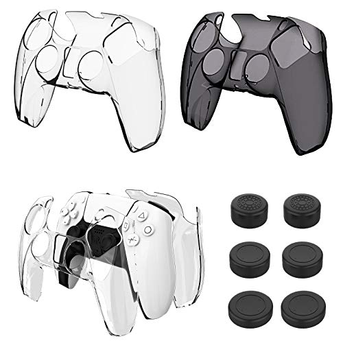PS5 Controller Cover [2 Pack] Cover Skin Case for Sony PS5 Dualsense Controller,2 PS5 Controller Covers with 6 Pro Thumb Grips
