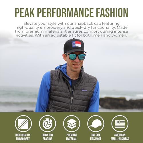 Image of International Tie State Hat for Men and Women, Adjustable Snapback Trucker Baseball Cap with Embroidered Patch
