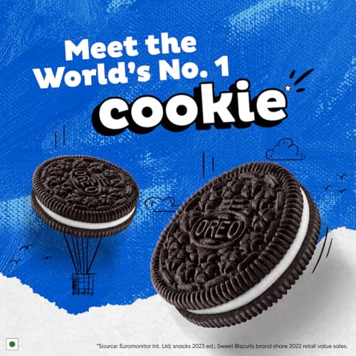 Image of Cadbury Oreo Vanilla Flavour Creme Sandwich Biscuit Family Pack, 275.55 g (Pack of 4)