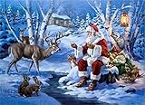 Meecaa Santa Claus Deer Bunny Snow Christmas DIY 5D Taladro Completo Punto de Cruz Diamante Mosaico Arte Artesanías 30x40cm (Santa Claus)