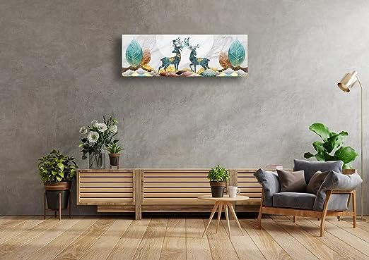 Image of Deer Printed Air Conditioning Dust Cover Folding Designer Ac Cover For Indoor Split Ac 1.5 Ton (97 X 31 X 21 .5Cm) - Polyester