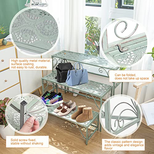 Sungmor Metal Plant Stand - 3 Tier Foldable Ladder Planters Display Shelf - Multiple Plants Flower Pots Vases Storage Organizer - Indoor Outdoor Multi Tiered Plant Rack For Garden Balcony Yard #TOP5