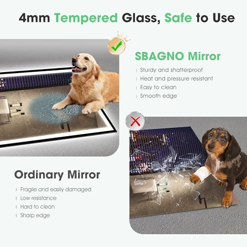 S'bagno 80x80cm Bluetooth-Bathroom-Mirror-with-LED-Lights, LED Bathroom Mirror with Iron Frame, Defogging/ 3000K 4000K 6500K/ Memory, IP44 Waterproof, Toughened Glass, Black - Image 7