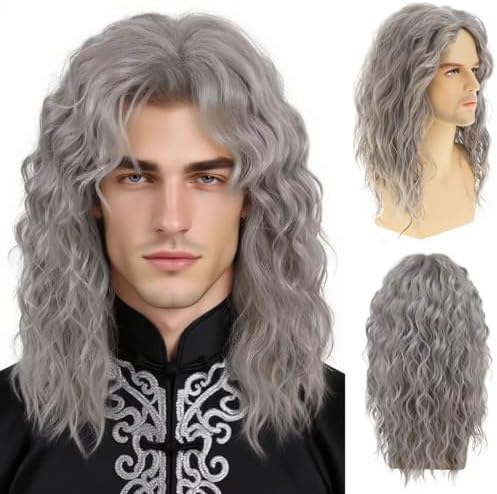 Mens Long Blonde Mullet Wig Redneck Hair 80s Halloween Costume Hill Billy Adult