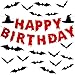 6 Pièces Bannière d'Halloween Happy Birthday Sang Rouge Bannière Sanglante Effrayante Halloween avec 5 Feuilles Autocollants de Chauve-Souris Décorations de Fête Vampire Zombie Halloween