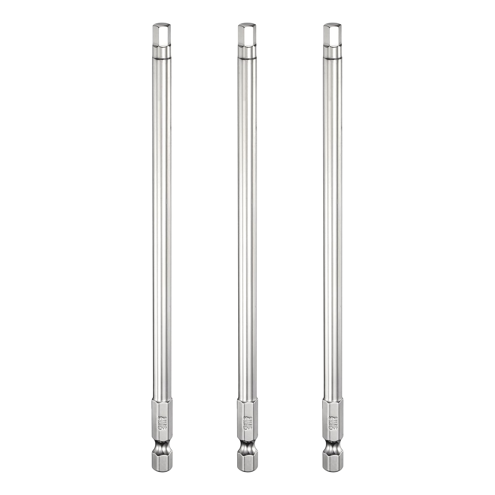 sourcing map 3Pcs H5 Flat Hex Head Screwdriver Bit 5mm Magnetic Tip 6" (150mm) Long 1/4" Hex Shank Metric Driver Drill Bit Wrench for Hexagonal Head Socket Screws Bolts