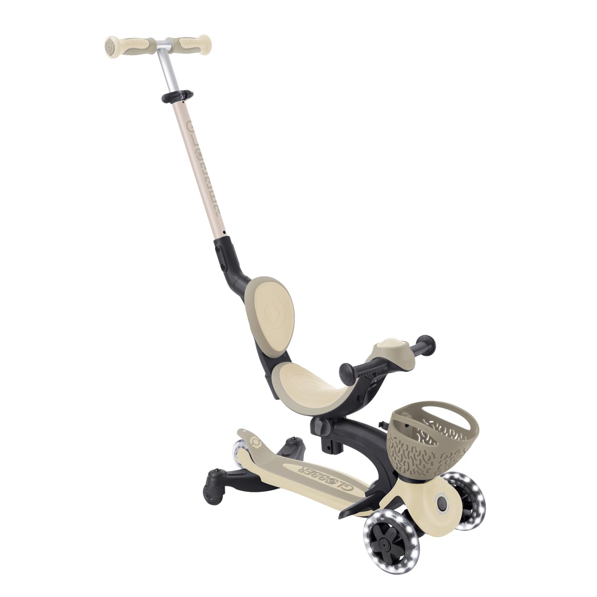 Globber GO•UP Baby 360 Lights Trottinette - Évolutive 3 Roues avec siège et Dossier