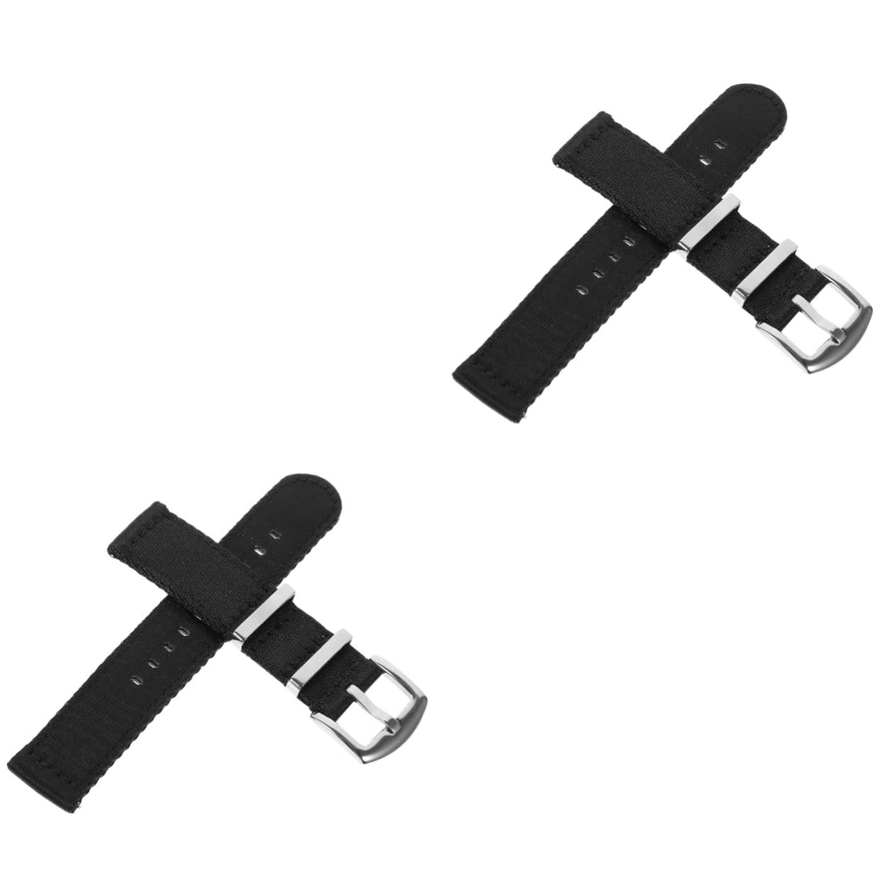 Bracelet de montre de remplacement noir 2 pièces avec barrettes de libération rapide - 8
