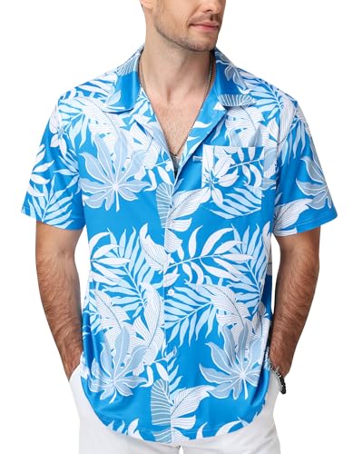 Runhit Hawaii Hemd Männer Hawaiihemd Herren Kurzarm mit Tropenprint Mallorca Oder Malle Outfit Herren XL