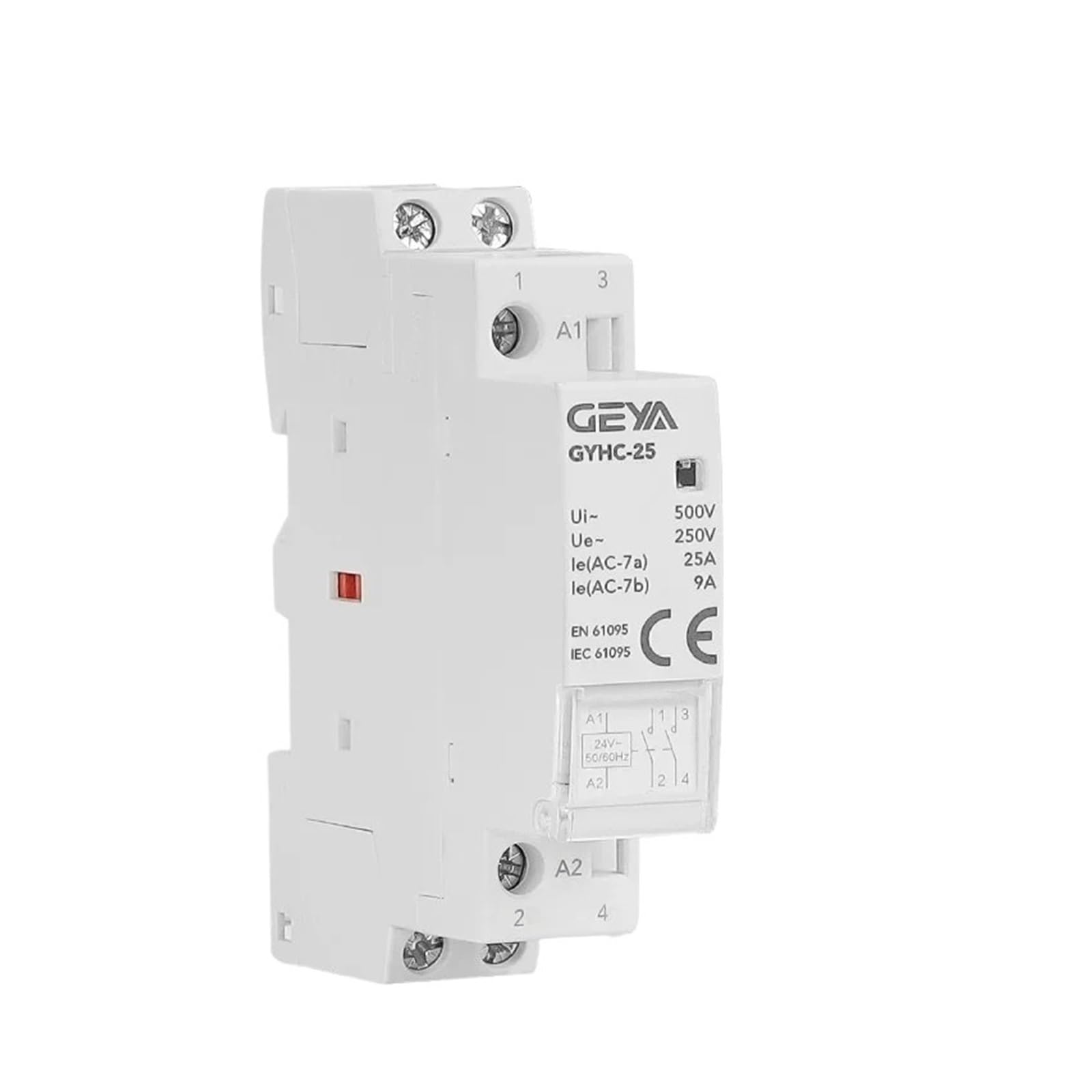 GYHC Contactor modular para el hogar AC24V 48V 110V 220V 2P 25A 2NC 2NO 1NO1NC 50/60Hz | Auxiliar 2NO