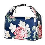 Kühltasche, Thermotasche Isoliertasche Auslaufsichere Bedruckte Wasserdichte Isolierte Lunch Organizer Tasche Mit Griff Picknicktasche Frisch Und Kalt Zu Halten Um Lebensmittel,Blue 3
