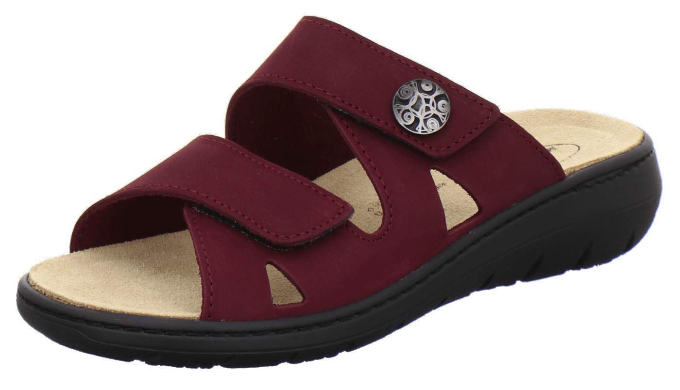 AFS-Schuhe 2808, komfortable Damen-Pantoletten aus Leder, praktische Arbeitsschuhe mit Wechselfußbett, Bequeme Hausschuhe