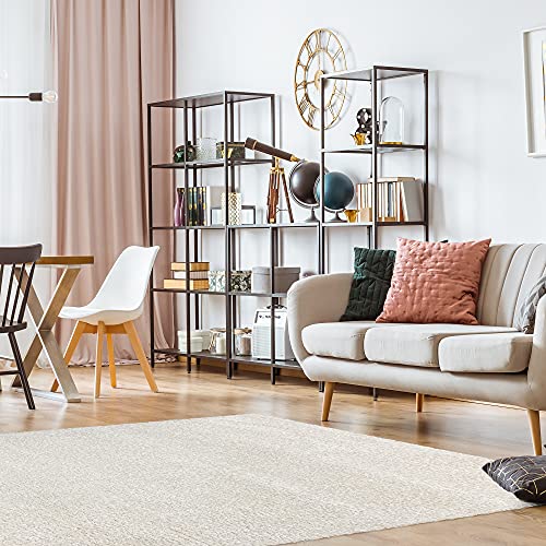 Gertmenian Air Shag Fresh Collection , Classic Plush Microfiber Shag Rug , Bedroom Nursery Living Room Dining Room Dorm Room , 5X7 Ft Standard, Solid, Ivory White, 18562 #TOP2