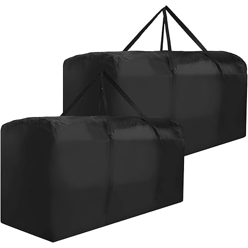 Patio Cushion Storage Bag Waterproof Extra Large Protective Zippered Outdoor Cushion Storage Bags Furniture Storage Bag with Handles, 68" L x 30" W x 20" H (2 Pack)