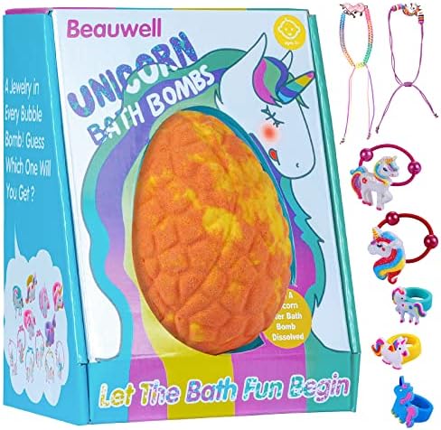 Bath Bombs for Kids, XXXL Bath Bombs with Surprise Inside, Safe Organic Bubble Bath Kids Bath Bombs for Girls, Unicorns Gifts for Girls, Birthday Gifts for Women, Teacher Appreciation Gifts