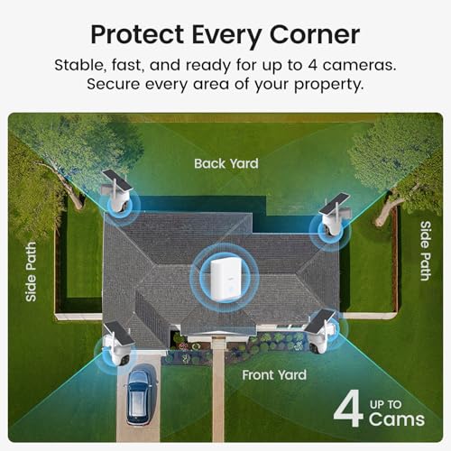 aosu Security Cameras Outdoor Wireless, 4 Cam-Kit, No Subscription, Solar-Powered, Home Security Cameras System with 360° Pan & Tilt, Auto Tracking, 2K Color Night Vision, Easy Setup, 2.4 & 5GHz WiFi - Image 3