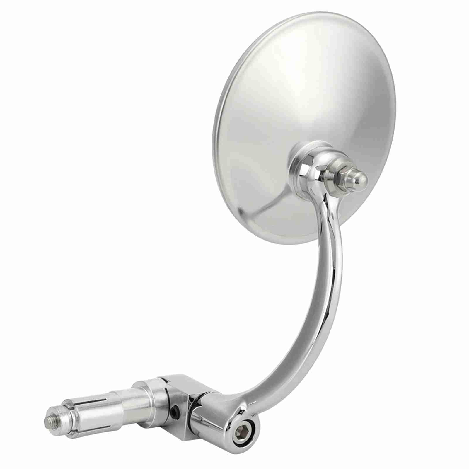 Changor 1 para motocyklowe lusterko wsteczne vintage okrągłe lusterko wsteczne średnica 10 cm srebrny motocykl zmodyfikowane wyścigi wsteczne lusterko boczne pasuje do motocykla z drążkiem 7/8" (22 mm)